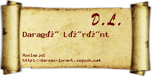 Daragó Lóránt névjegykártya